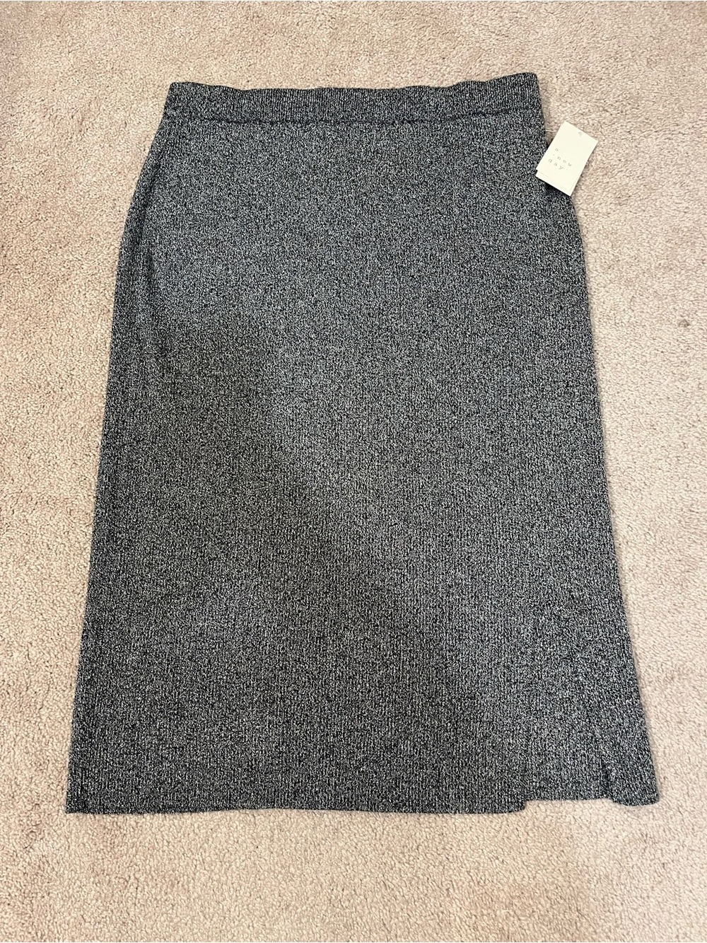 A New Day Lurex Ribbed Stretchy Midi Skirt with Side Notch - Picture 2 of 11